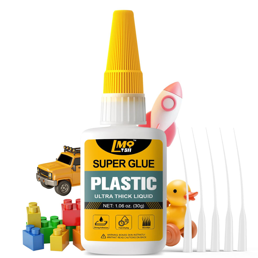 Plastic Super Glue Liquid, Clear Instant Cyanoacrylate Glue for Plastic Model 3d Printing PLA Airplane Miniatures Heavy Duty, All Purpose Superglue for Metal Rubber Wood Ceramic, Strong and Waterproof