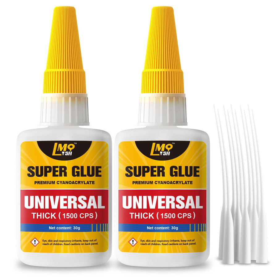 Thick Super Glue 60g(2.12 oz) Gap Filling CA Glue for Wood Furniture Shoes Ceramic Plastic Glass Leather Metal Model, All Purpose Superglue for Crafts and Repairs, Clear Instant Cyanoacrylate Adhesive