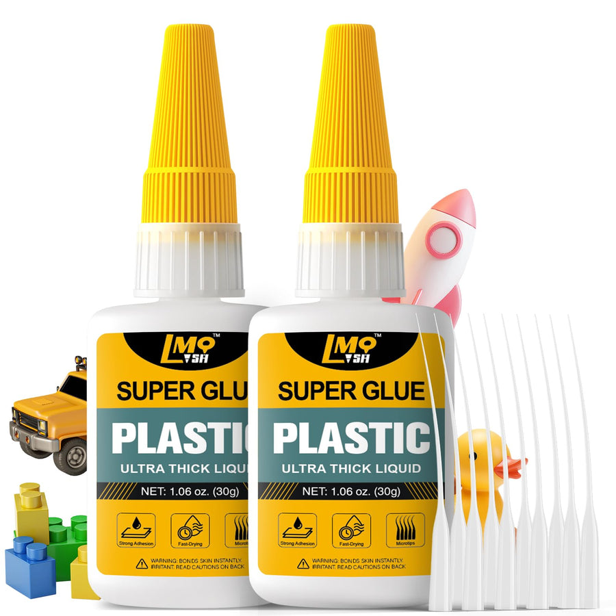 Plastic Super Glue Liquid, Clear Instant Cyanoacrylate Glue for Plastic Model 3d Printing PLA Airplane Miniatures Heavy Duty, All Purpose Superglue for Metal Rubber Wood Ceramic, Strong and Waterproof