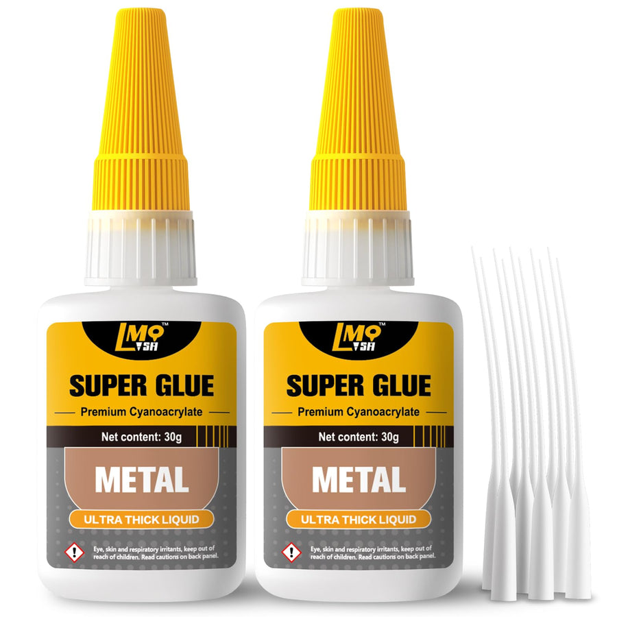 Metal Super Glue Liquid, 60g Clear Instant Thick CA Glue for Stainless Steel Aluminum DIY Crafts and Repairs, Fast Drying High Strength All Purpose Permanent Professional Cyanoacrylate Adhesives